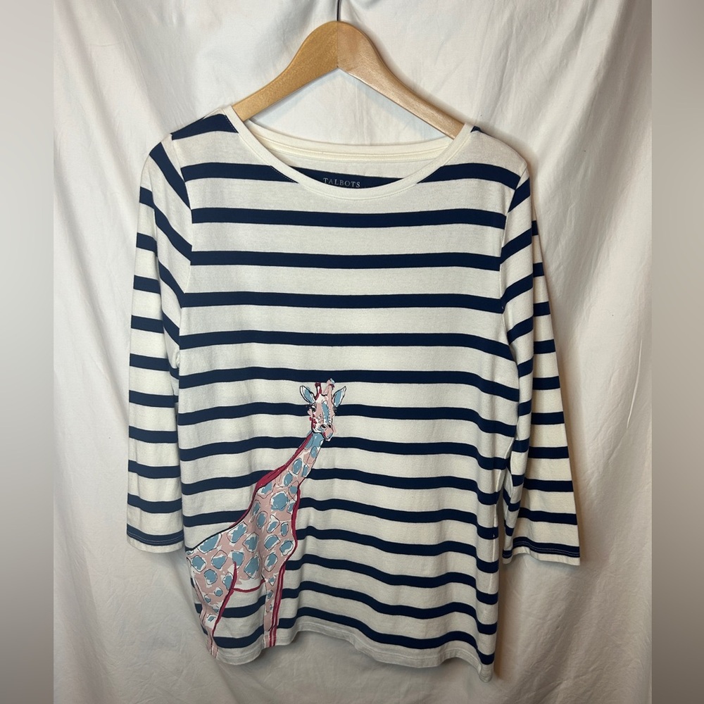 Talbots Giraffe Accent Tee Size Large